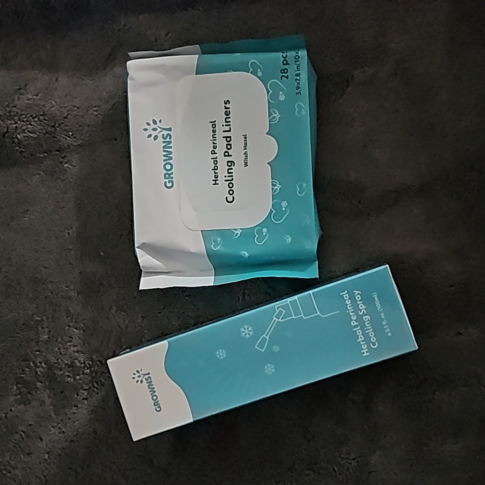 Postpartum Grownsy Herbal Perineal Cooling Spray and Pad Liners